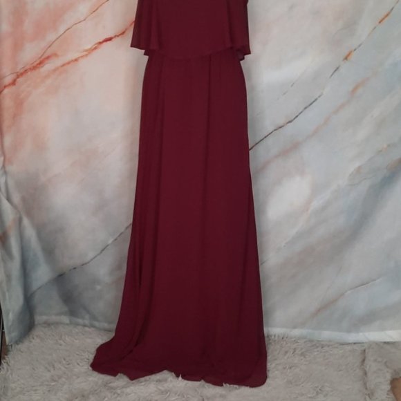 SMYM Caitlin Ruffle Red Maxi Dress - Picture 3 of 9